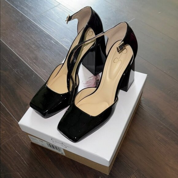 Jessica Simpson Elegant Black Patent Leather Women's Heels - Picture 1 of 3